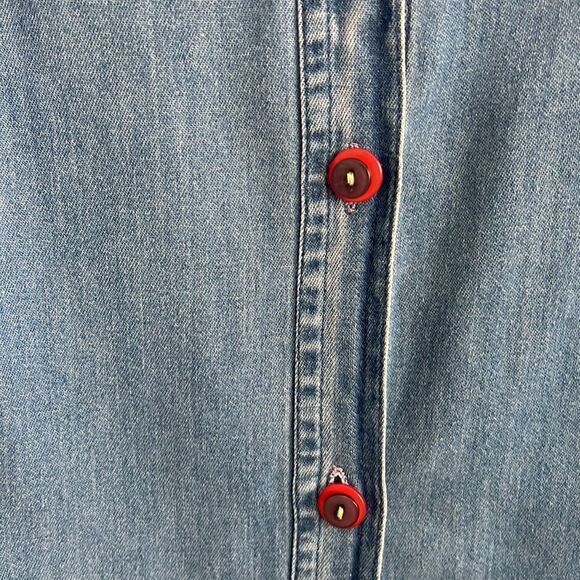 Vintage Women’s Small denim shirt Noah’s Arc animal theme Grandmacore - Picture 8 of 14